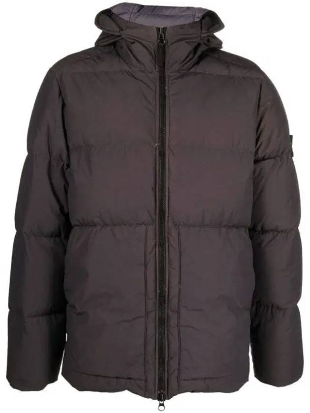 Naslan Light Watro Down Hooded Padding Dark Grey - STONE ISLAND - BALAAN 3