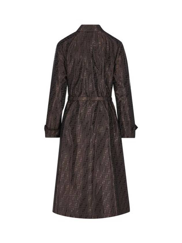 Cotton Blend Trench Coat Black - FENDI - BALAAN 3