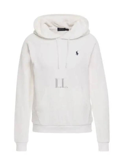 Women's Embroidered Logo Long Sleeve Hoodie White - POLO RALPH LAUREN - BALAAN 2