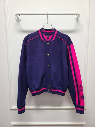 Purple Block Monogram Knit Bomber Jacket S - LOUIS VUITTON - BALAAN 1