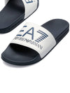 EA7 Embossed Logo Flat Slippers White Black - EMPORIO ARMANI - BALAAN.
