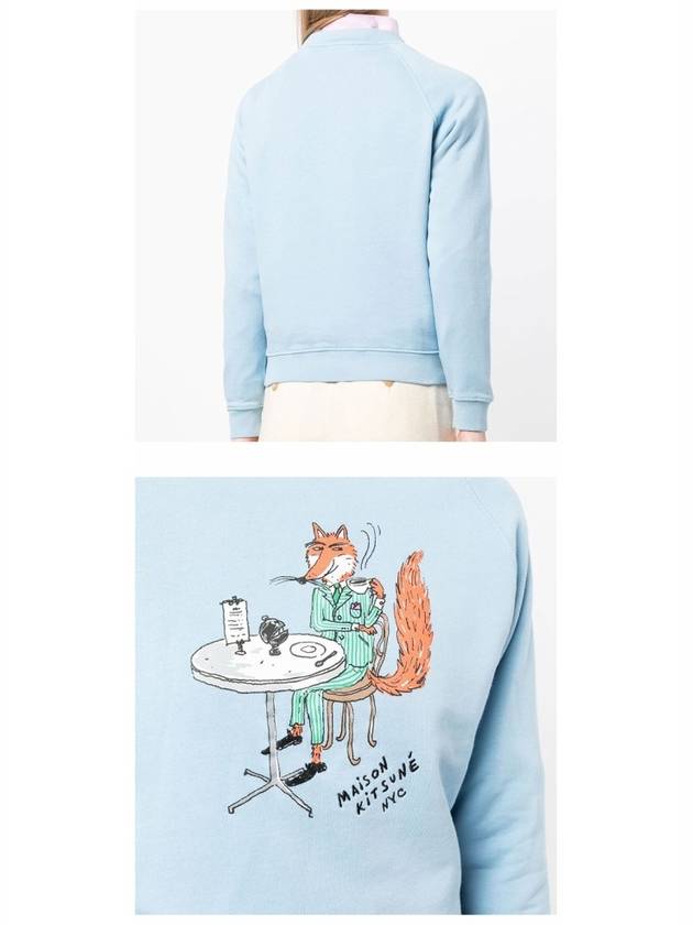 Oly Coffee Fox Printing Sweatshirt Baby Blue - MAISON KITSUNE - BALAAN 6