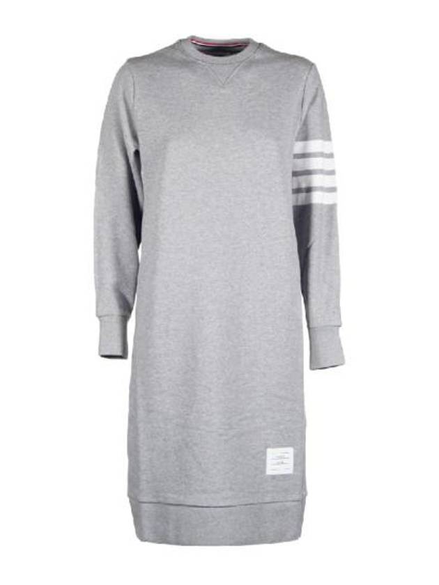 Classic Loopback 4-Bar Sweater Midi Dress Light Grey - THOM BROWNE - BALAAN 2