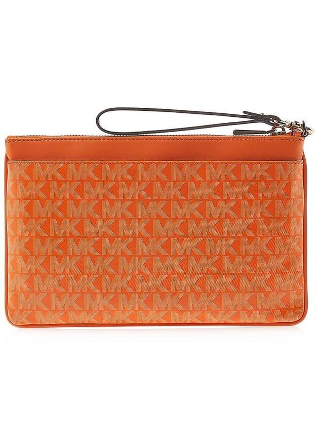 Jet Set Monogram Leather Clutch Bag Orange - MICHAEL KORS - BALAAN 4