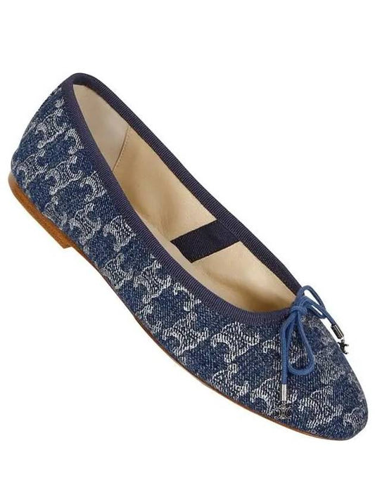 Triomphe Stamped Denim Flat Blue - CELINE - BALAAN 2