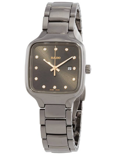 Rado True Square Quartz Diamond Grey Dial Ladies Watch R27079702 - RADO - BALAAN 1