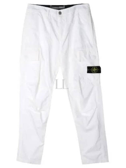 Waffen Logo Pocket Cargo Straight Pants White - STONE ISLAND - BALAAN 2