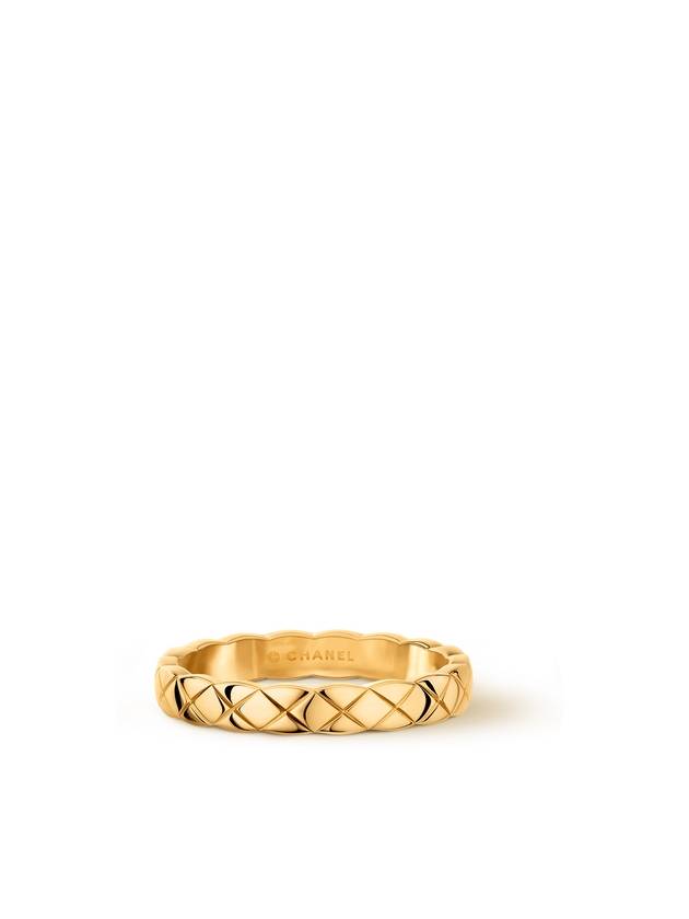 Coco Crush Quilted Motif Mini 18K Ring Gold - CHANEL - BALAAN 2