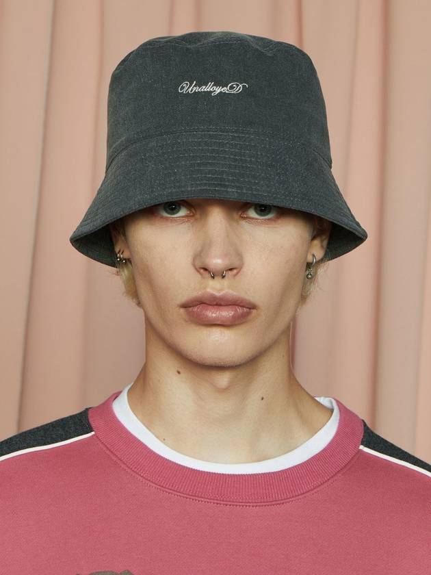 Logo Bucket Hat Charcoal - UNALLOYED - BALAAN 1