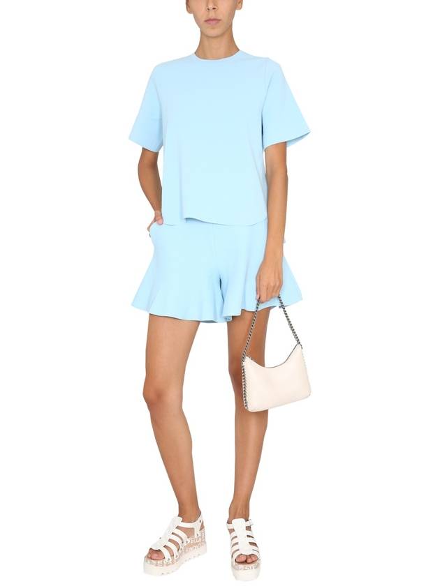 Women's Compact Knit Shorts Light Blue - STELLA MCCARTNEY - BALAAN 3