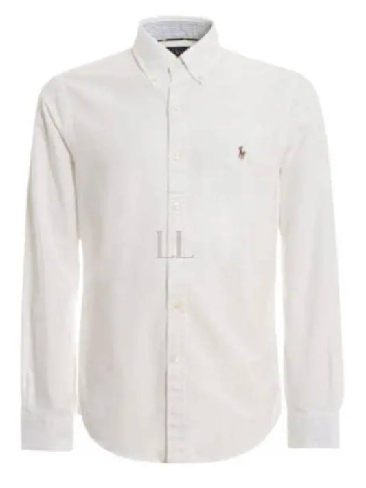 Men's Slim Fit Oxford Cotton Long Sleeve Shirt White - POLO RALPH LAUREN - BALAAN 2