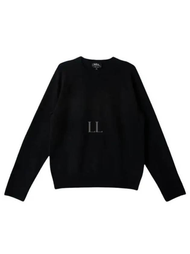 Embroidery Logo Wool Knit Top Black - A.P.C. - BALAAN 2