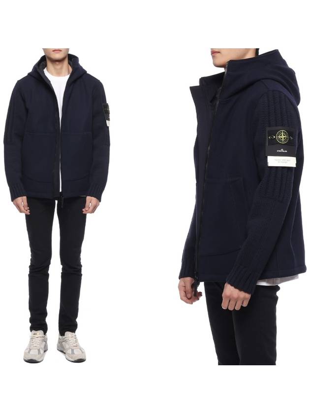 Panno Speciale Primaloft Insulation Technology Shetland Knit Hooded Jacket Marine Blue - STONE ISLAND - BALAAN 2