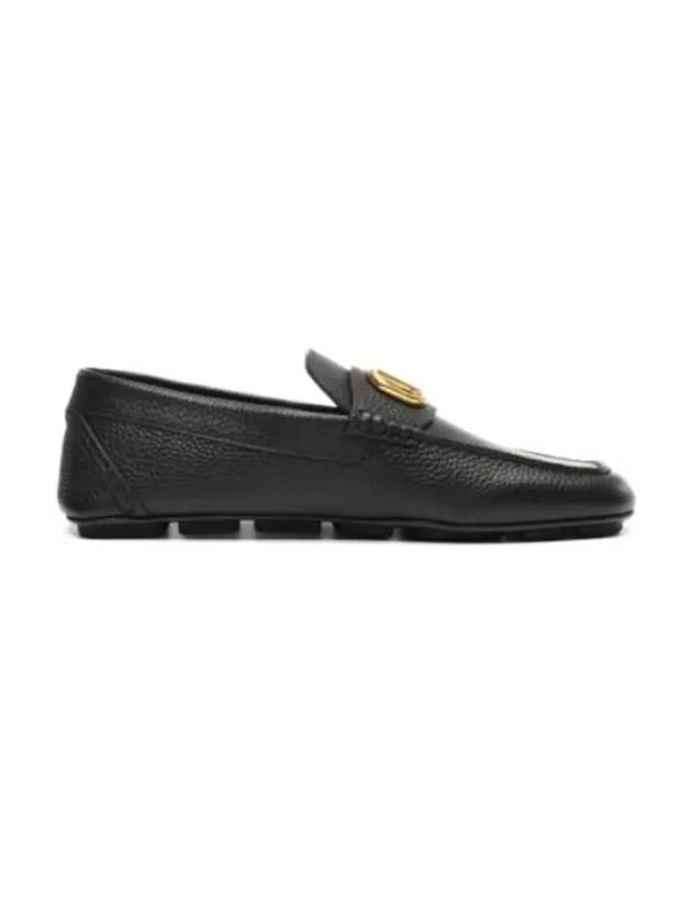 V Logo Leather Loafers Black - VALENTINO - BALAAN 2