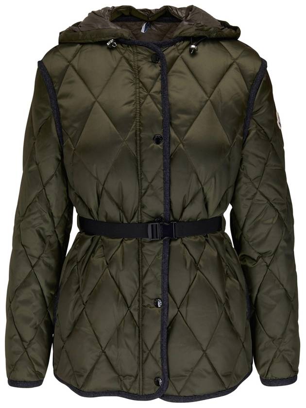 Women s BOURGET Diamond Quilted Padded Jacket Khaki 1A00042 59670 830 - MONCLER - BALAAN 1