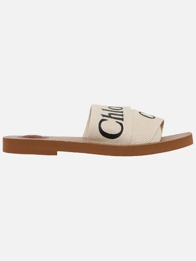 Woody Logo Flat Mule Slippers White - CHLOE - BALAAN 4