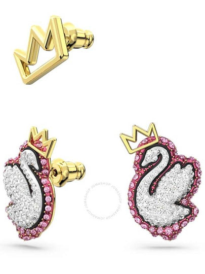 Swarovski Pink Gold-Tone Plated Swan Stud Earring Set (3) - SWAROVSKI - BALAAN 2