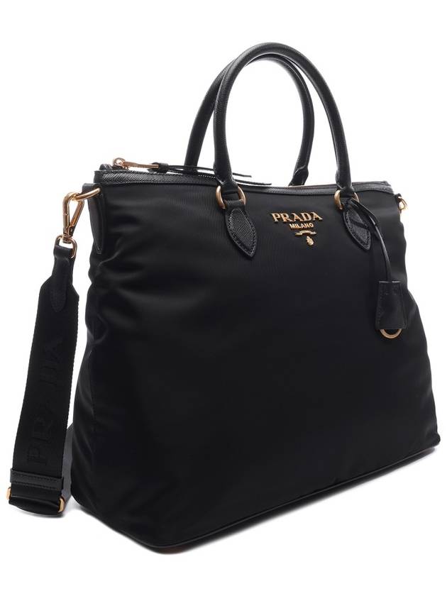 Tessuto Nylon Saffiano Tote Shoulder Bag Black - PRADA - BALAAN 4