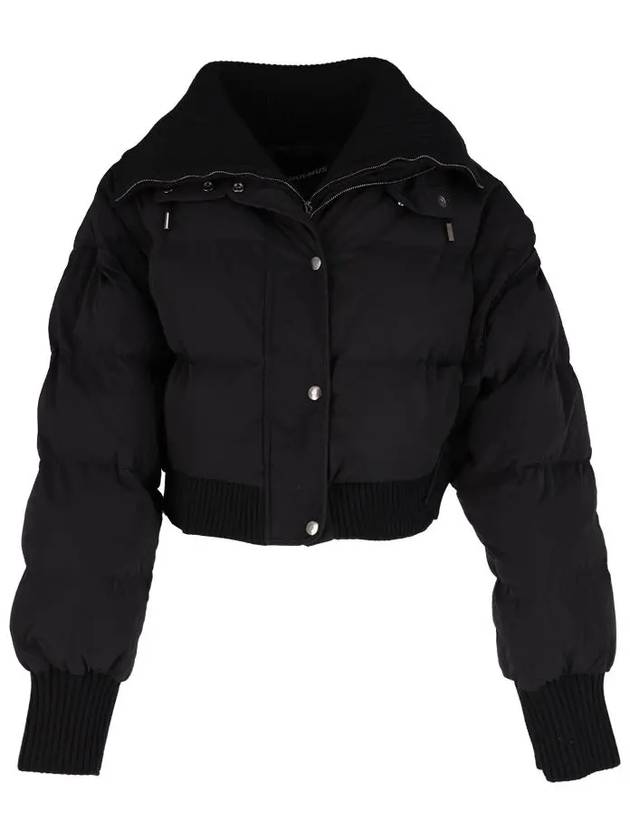 La Doudoune Caraco Ribbed Puffer Crop Padded Jacket Black - JACQUEMUS - BALAAN 3