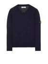 Wappen Patch V Neck Knit Top Navy - STONE ISLAND - BALAAN 2