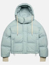 Oversized Nylon Puffer Down Jacket Aquamarine - AMI - BALAAN 4