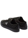 Triangle Logo Leather Re-Nylon Low Top Sneakers Black - PRADA - BALAAN 4