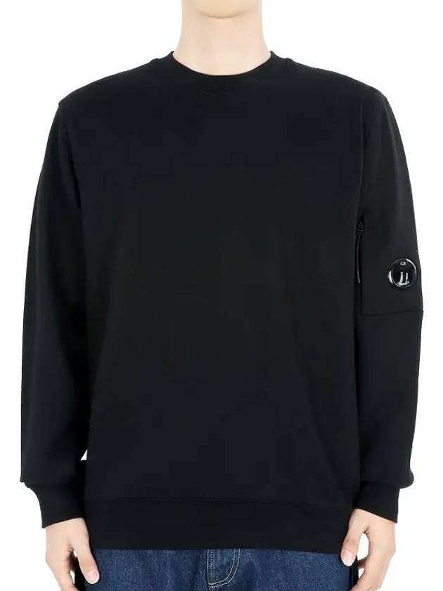 Diagonal Raised Fleece Lens Sweatshirt Black - CP COMPANY - BALAAN 2