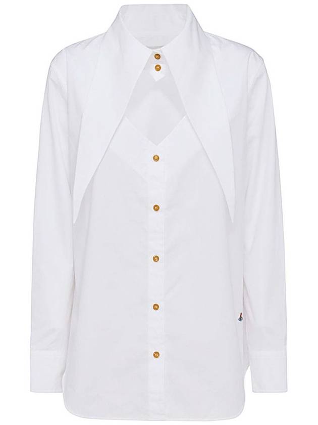 Deconstructed Button-Up Long Sleeve Shirt White - VIVIENNE WESTWOOD - BALAAN 2