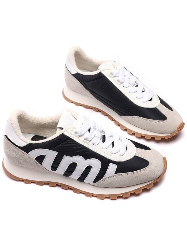 Logo New Running Low Top Sneakers Black - AMI - BALAAN 6