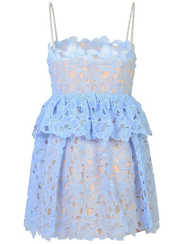 Self-Portrait Light Blue Polyester Dress - SELF PORTRAIT - BALAAN 3