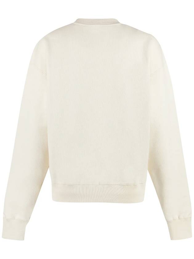 Front Logo Cotton Sweatshirt Beige - JIL SANDER - BALAAN 3