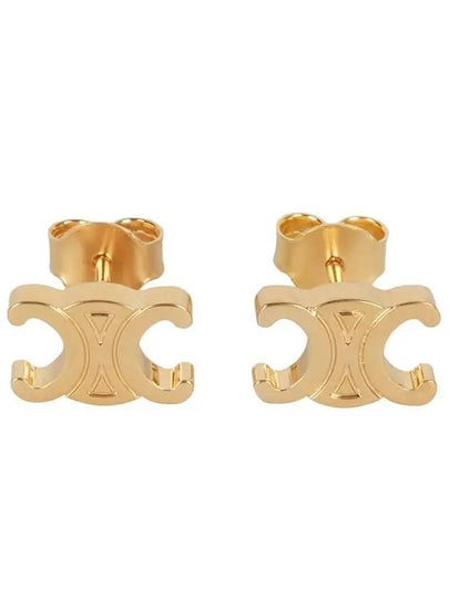 Gold Triomphe Stud Earrings 461CY6BRA 35OR - CELINE - BALAAN 2