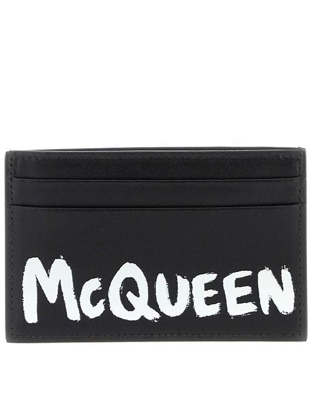 Graffiti Card Wallet Black - ALEXANDER MCQUEEN - BALAAN 2