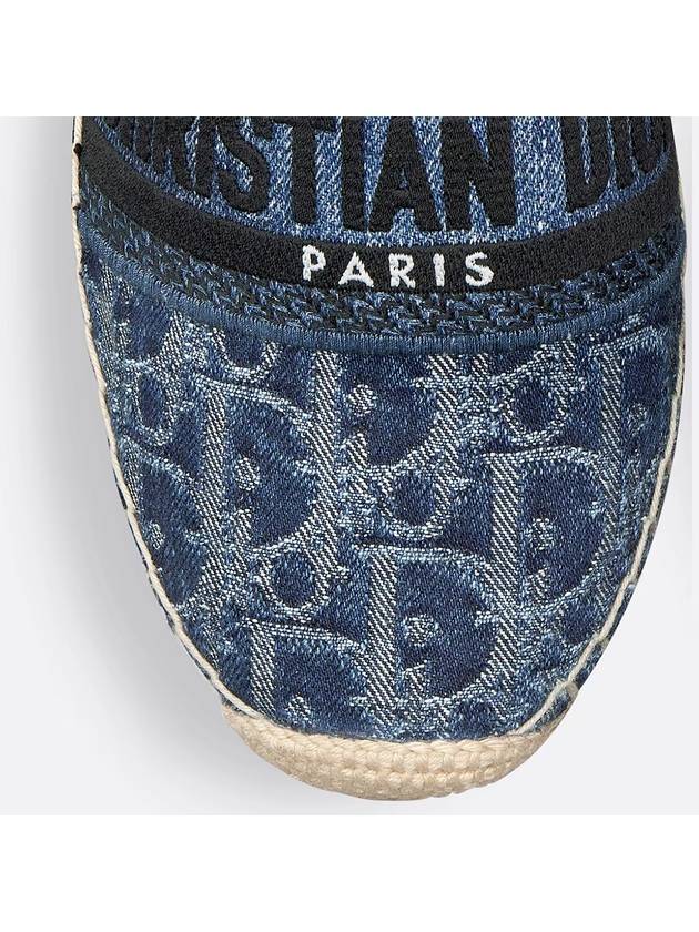 Stonewashed-Effect Cotton Espadrille Shoes Blue - DIOR - BALAAN 5