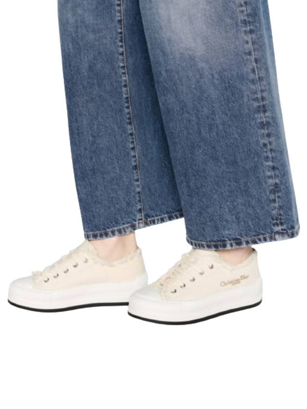 Walk'n Platform Cotton Canvas Low Top Sneakers Beige - DIOR - BALAAN 9