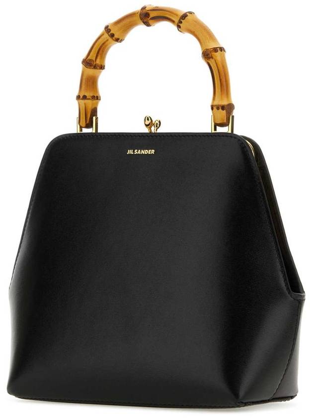 Goji Frame Square Calf Leather Tote Bag Black - JIL SANDER - BALAAN 3