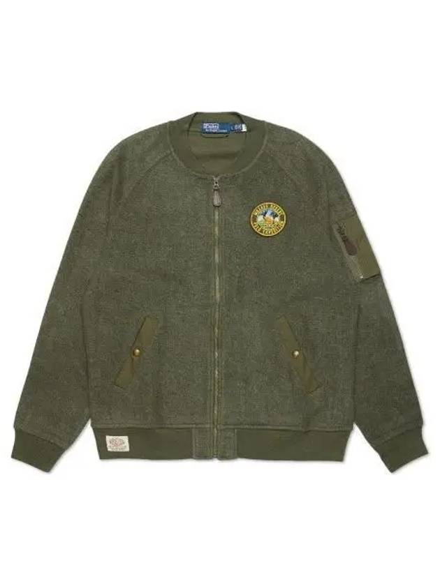 brushed fleece bomber jacket green - POLO RALPH LAUREN - BALAAN 2