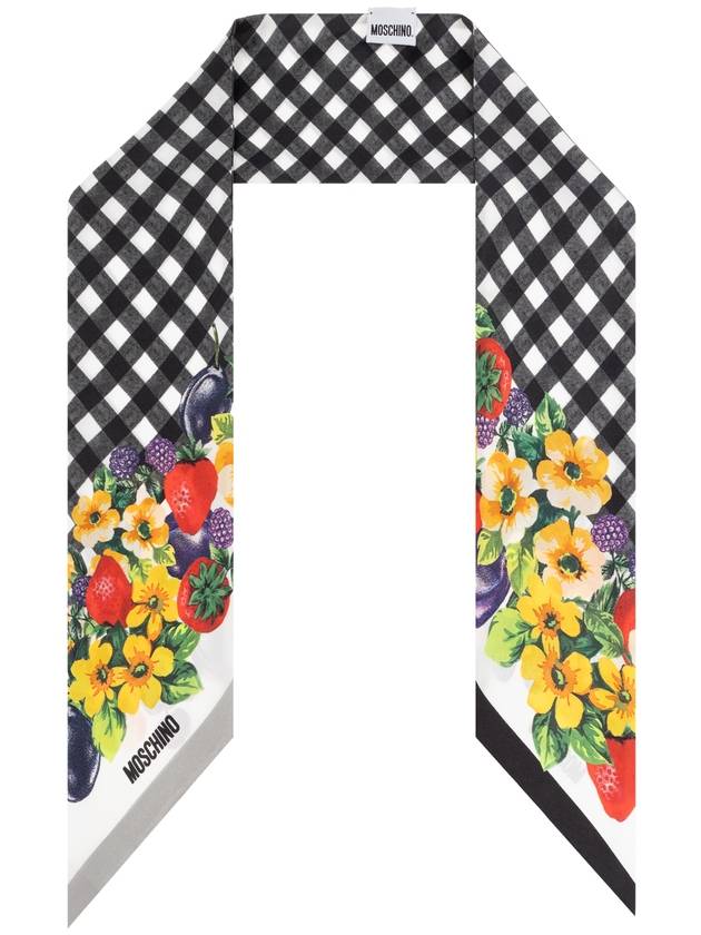 Moschino Silk Scarf With Print, Women's, Black - MOSCHINO - BALAAN 1