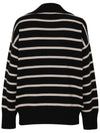 Women's Cashmere Striped Open Collar Sweater C3KPO69 - CALLAITE - BALAAN 4