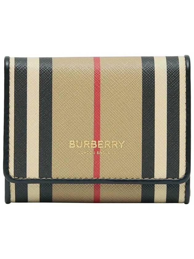 Icon Stripe E Canvas Card Wallet Beige - BURBERRY - BALAAN 3