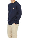 Fox Head Patch Regular Round Neck Pullover Knit Top Navy - MAISON KITSUNE - BALAAN 6