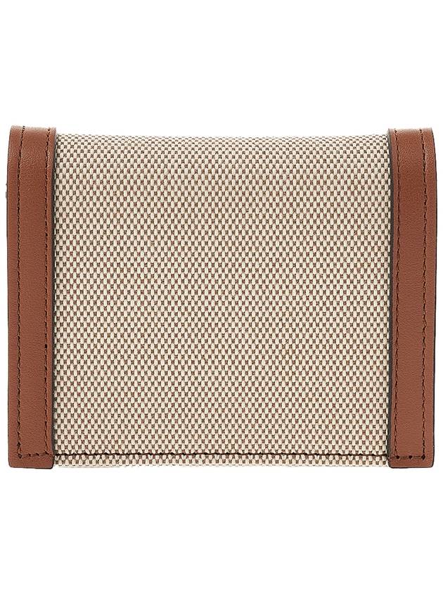 V Logo Signature Half Wallet Natural Brown - VALENTINO - BALAAN 4