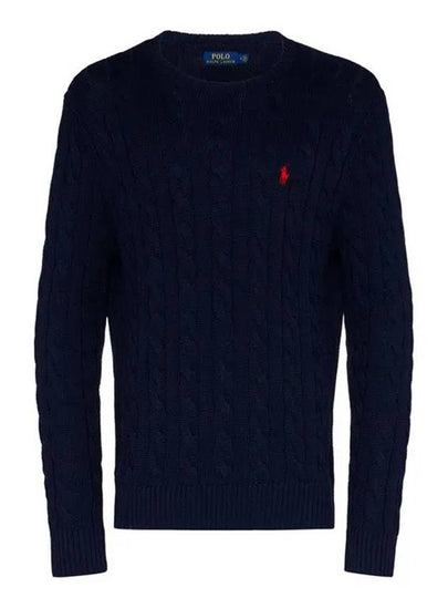 Embroidery Logo Cable Knit Top Navy - POLO RALPH LAUREN - BALAAN 2