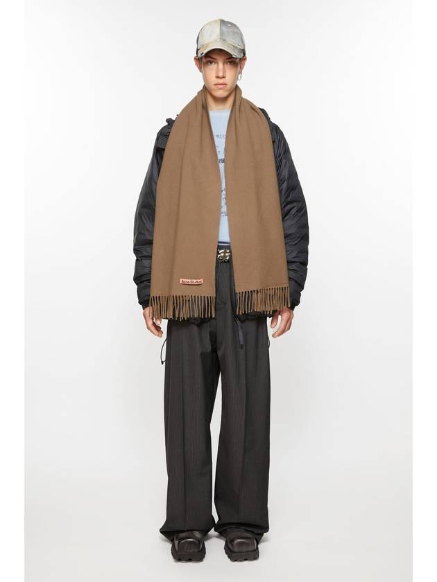 Logo Fringe Cashmere Muffler Caramel Brown - ACNE STUDIOS - BALAAN 4