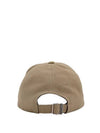 Embroidered Logo Gabardine Weave Cotton Ball Cap Beige - SAINT LAURENT - BALAAN 4