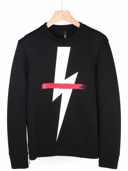 Lightning Double Jersey Sweatshirt Black - NEIL BARRETT - BALAAN 2