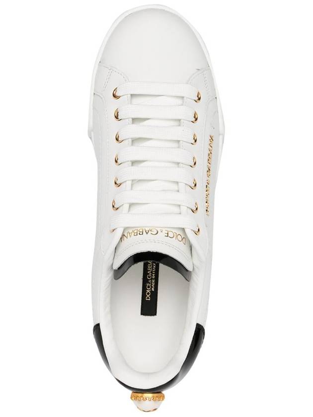 Women's Calfskin Nappa Portofino Sneakers White - DOLCE&GABBANA - BALAAN 5