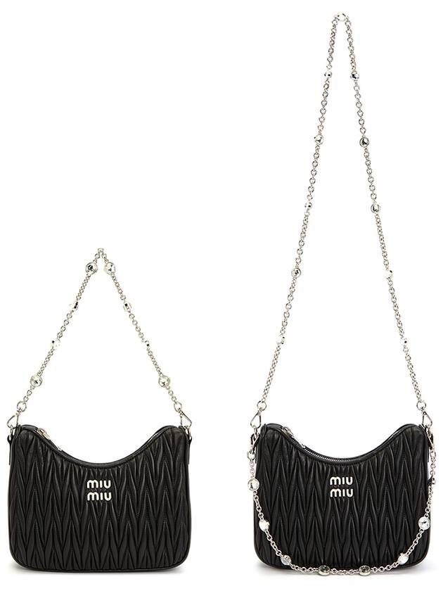 Matelasse Nappa Leather Shoulder Bag Black - MIU MIU - BALAAN 8