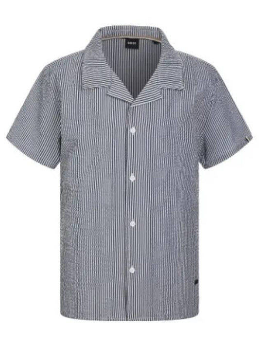 Boss Striped Seesucker Short Sleeve Shirt Collar T - HUGO BOSS - BALAAN 1