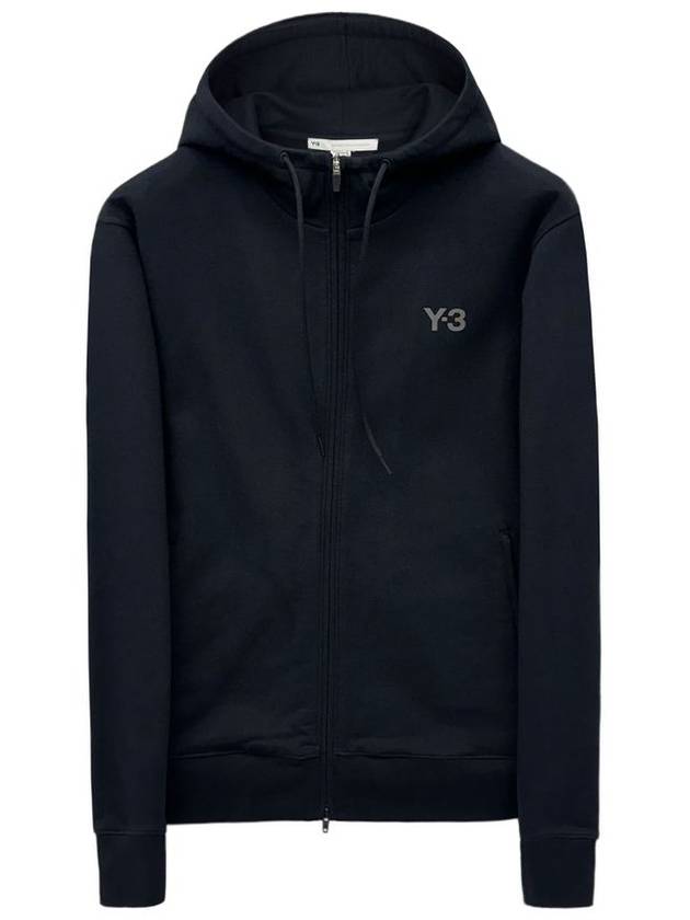 Logo Graphic Print Zip Up Hoodie Black - Y-3 - BALAAN 3